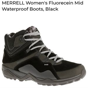 Merrell Black Fluorecein Mid Waterproof Boots | Sz 9